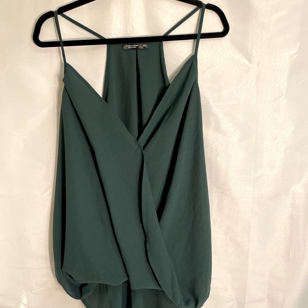 Shein Curve 3X Women's NWOT Teal Tank Top Blouse